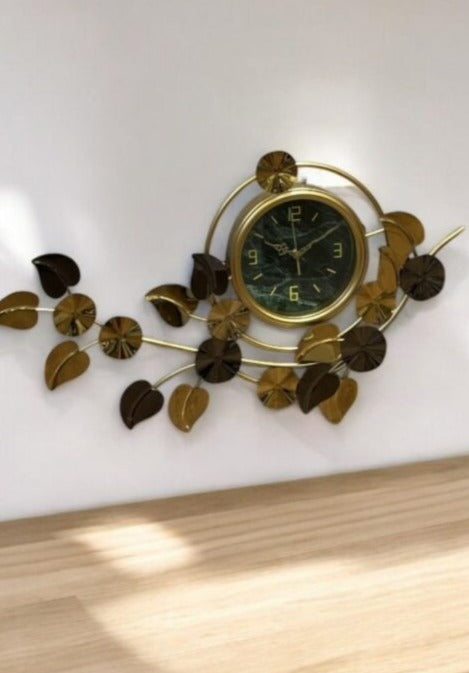 Leafy Luxe Designer Clock | (90x56) cm