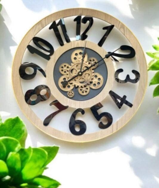 Modern Round Rose Gold Clock with Raised Numbers ||60cm