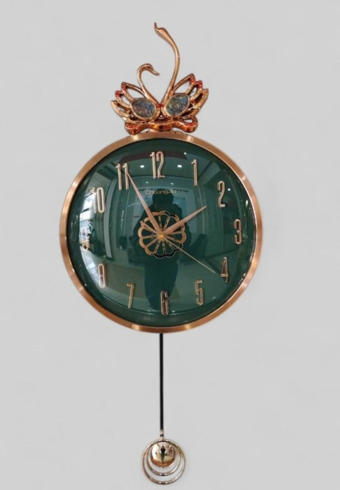 Luxury Swan Pendulum Wall Clock ||35cm