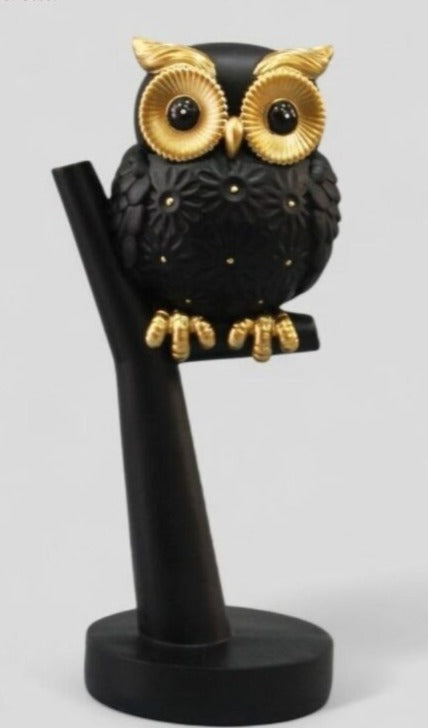 "Elegant Owl Showpiece – Black & Gold"||12.5*11.5*27.5
