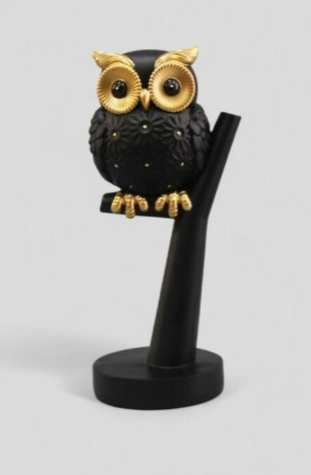 "Black Owl of Wisdom – Premium Resin Showpiece"||10*8*21.8cm
