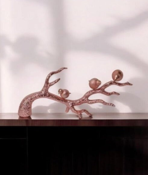 "Golden Harmony – Bird Family on Tree Decor"||49X21CM