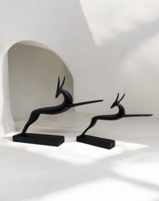 "Abstract Grace – Black Antelope Art Décor Set"||23X16CM, 33X33CM