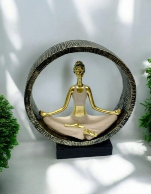 "Inner Peace – Golden Lady Yoga Sculpture"||22X24CM