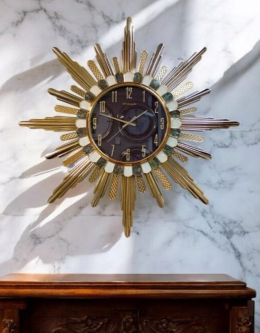 Sunflare Luxury Wall Clock-Black||80cm