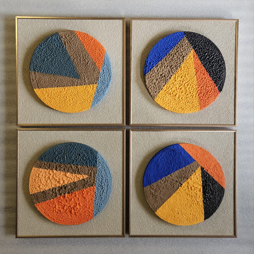"Color Pulse – 3D Circular Wall Panels" (Set of -4)|12X12 inch