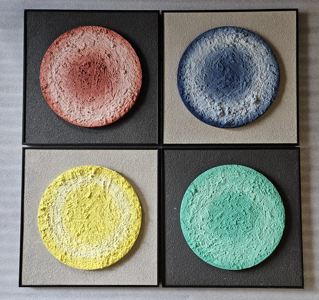 "Color Pulse – 3D Circular Wall Panels" (Set of -4)|12X12 inch