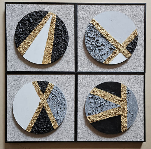 "Color Pulse – 3D Circular Wall Panels" (Set of -4)|12X12 inch