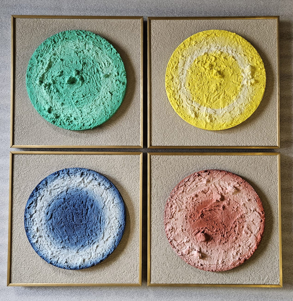 "Color Pulse – 3D Circular Wall Panels" (Set of -4)|12X12 inch