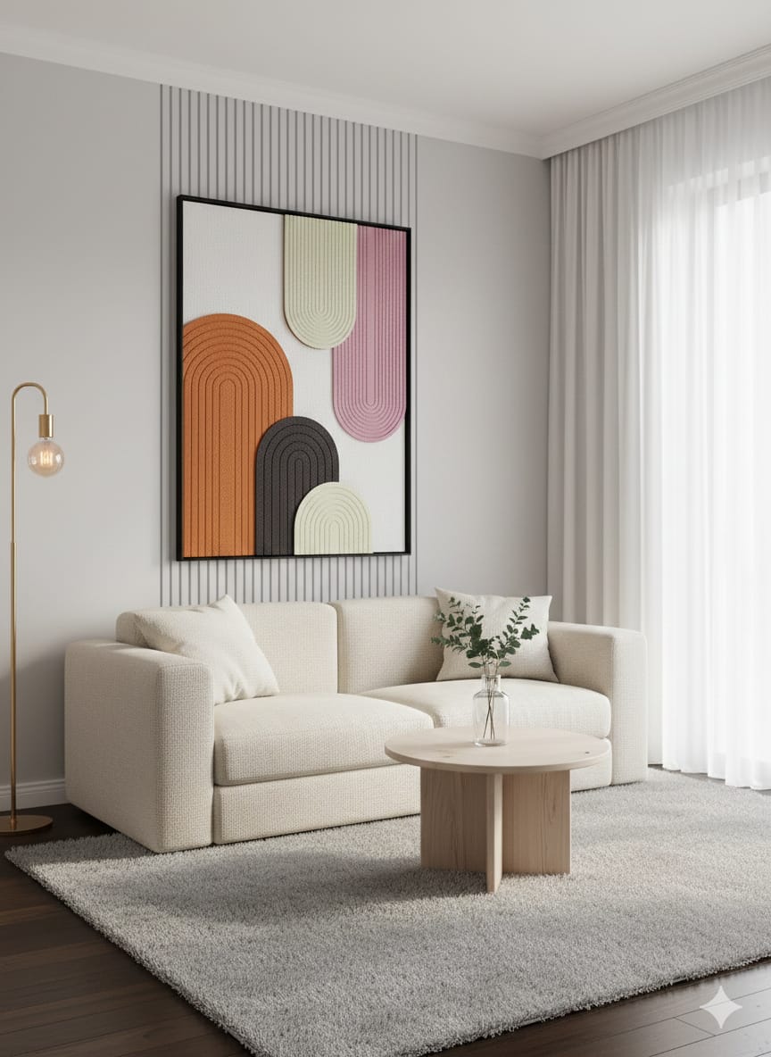 4X3 Feet| SOLACE| Custom 3D Layered HDMR Abstract Wall Art (7 Layers) with Charcoal Frame|