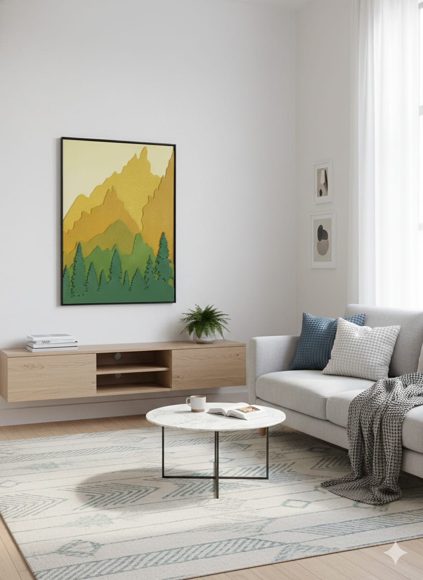 CORE| Custom 3D Layered HDMR Abstract Wall Art (7 Layers) with Charcoal Frame|4X3 Feet