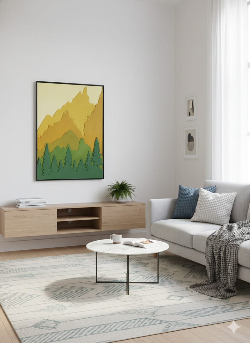 CORE| Custom 3D Layered HDMR Abstract Wall Art (7 Layers) with Charcoal Frame|4X3 Feet