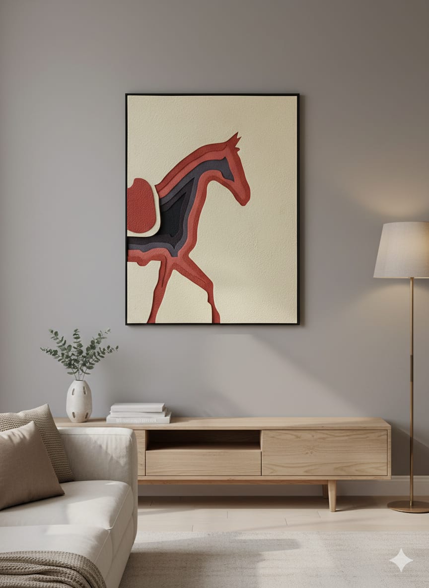 IMPACT| Custom 3D Layered HDMR Abstract Wall Art (7 Layers) with Charcoal Frame|4X3 Feet