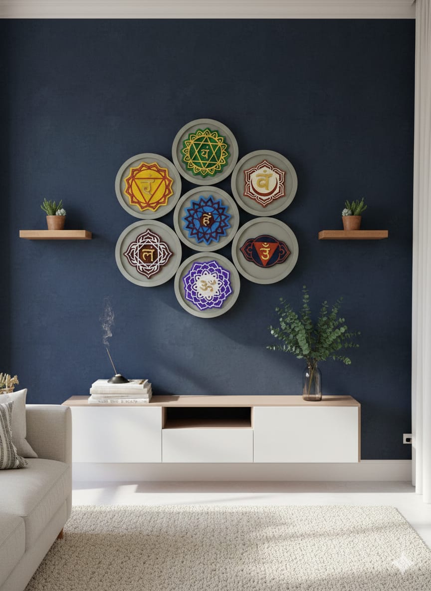 Handmade Vastu Mantra Wall Art for Positive Energy at Home – Set of 7 (12 Inches Each) | HDMR 16mm | Customizable