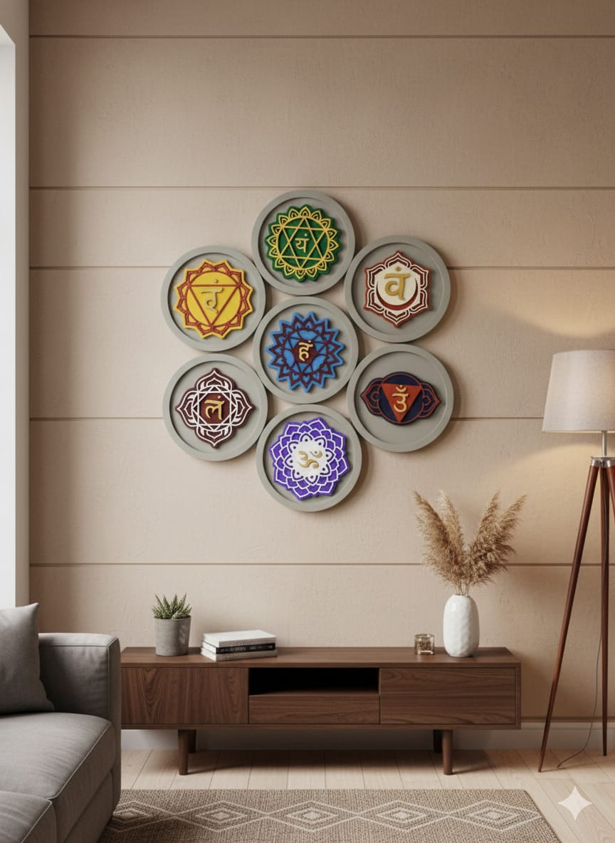 Handmade Vastu Mantra Wall Art for Positive Energy at Home – Set of 7 (12 Inches Each) | HDMR 16mm | Customizable