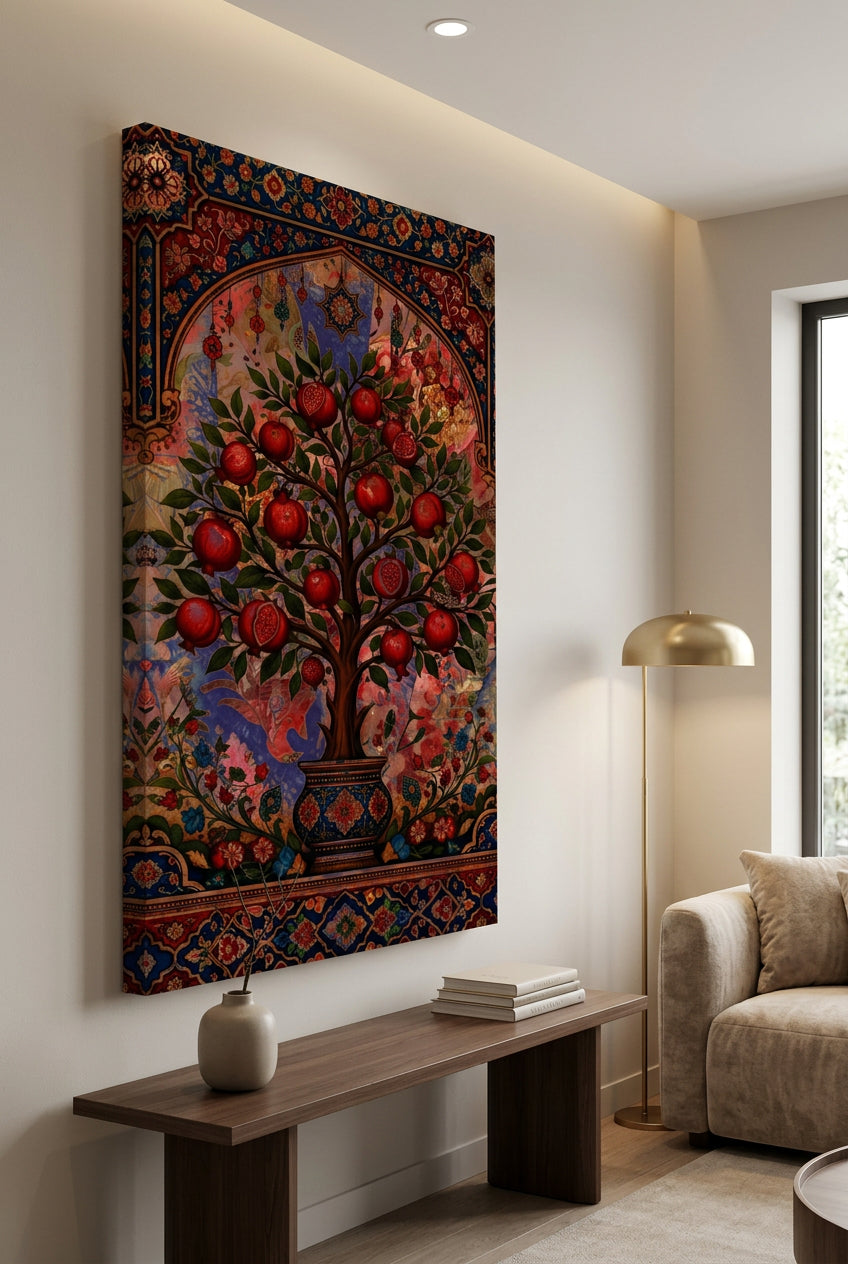 Canvas wall art| Floral Motifs Painting|400 GSM Gallery-Wrapped Canvas