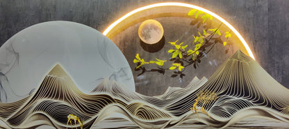 Laser Engraving Crystal Porcelain Painting with LED Light|60x140cm|Sofesticated White
