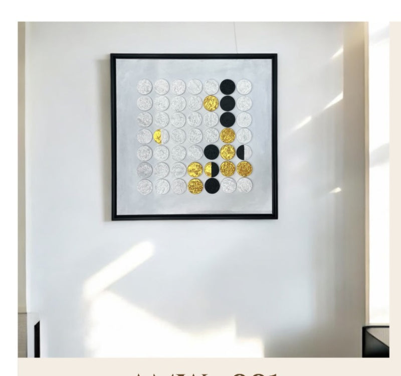 Attractive stunning texture MDF frame -Black/Gold  (30x30)inch|cutomizable