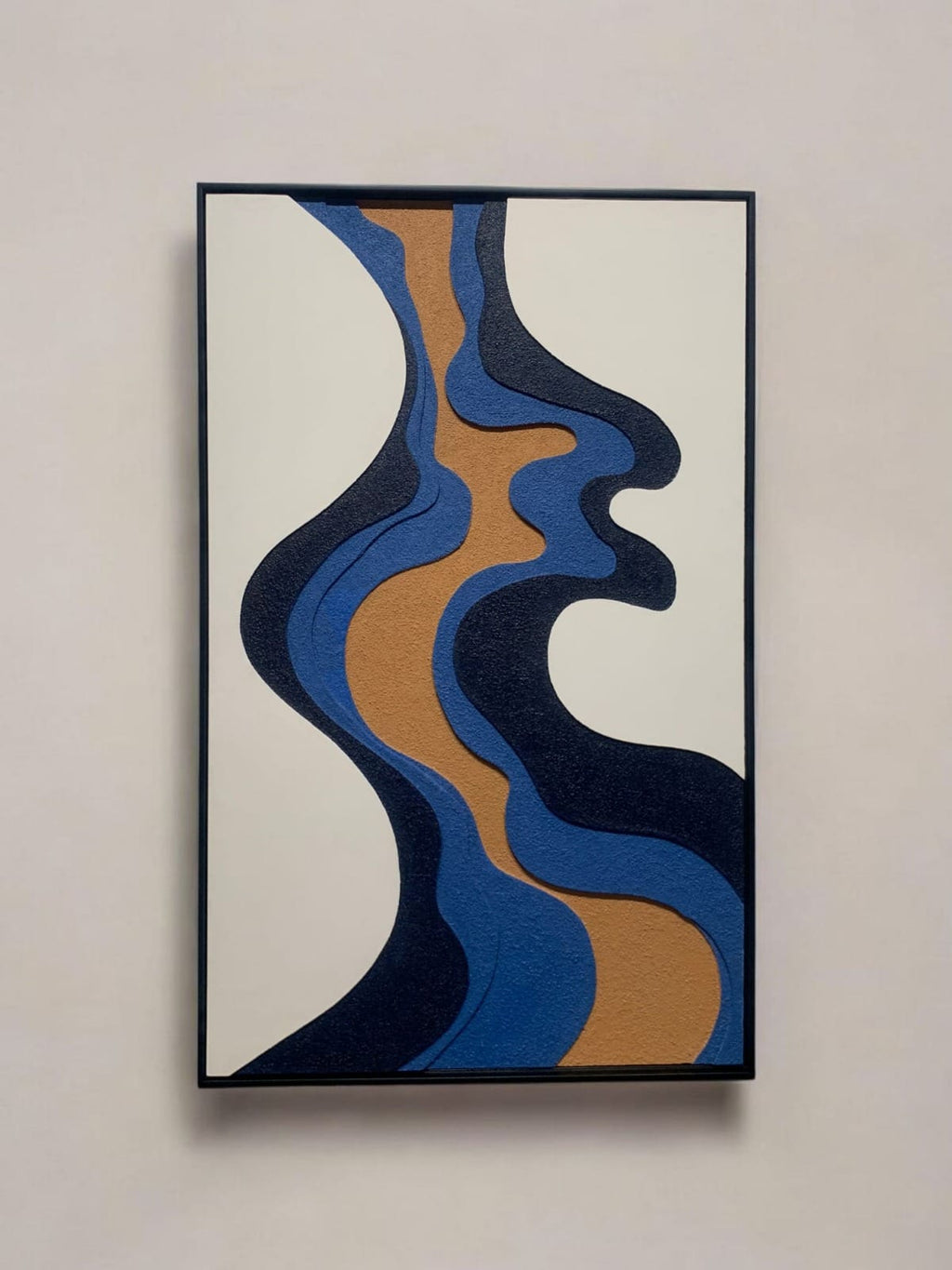 30x48 Inches| Textured abstract wall art|Blue