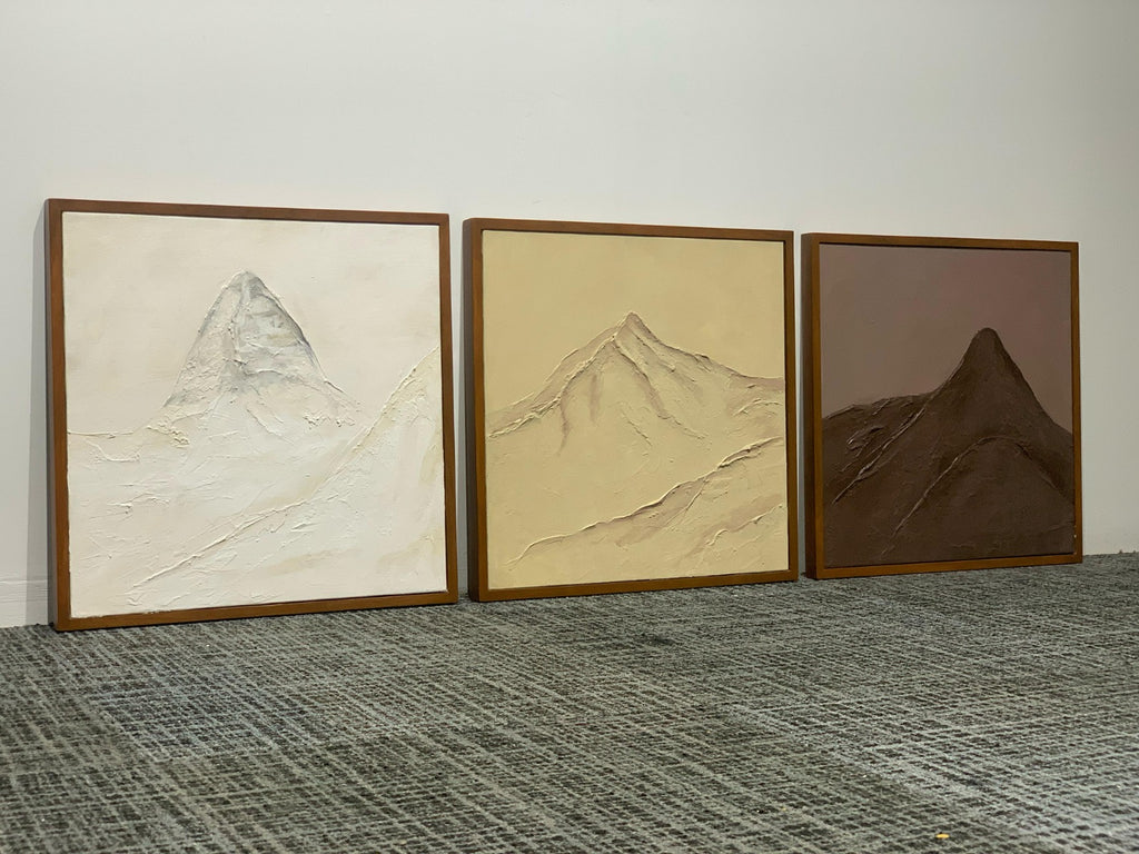 Set of 3 (18x18 Inches)| Mountain Texture Handmade wall art  | customizable