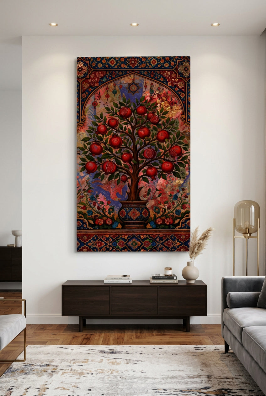 Canvas wall art| Floral Motifs Painting|400 GSM Gallery-Wrapped Canvas