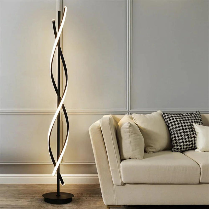 Modern Spiral LED Floor Lamp with 3 in 1 CCT Remote (Size customization Available)