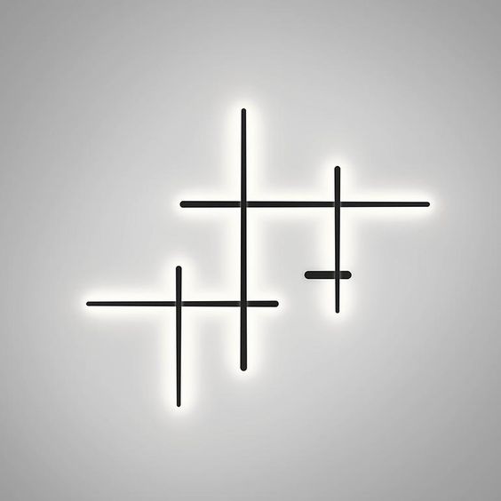 Designer Cross Line Wall Lamp with 3 in 1 CCT Remote (Size Customization Available)
