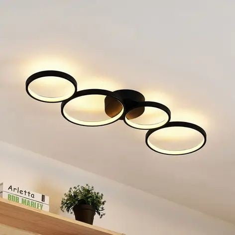 Designer 4-Ring Ceiling Light with 3 in 1 CCT Remote(Size Customization Available)