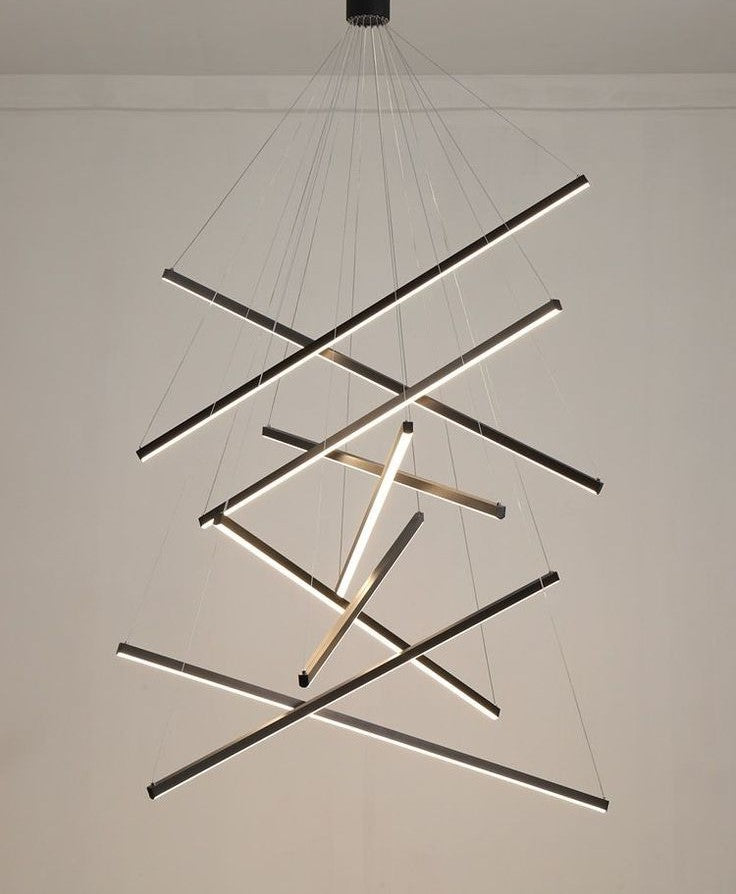 Exclusive Linear Chandelier Light with 3 in 1 CCT Remote  (Size Customization Available)