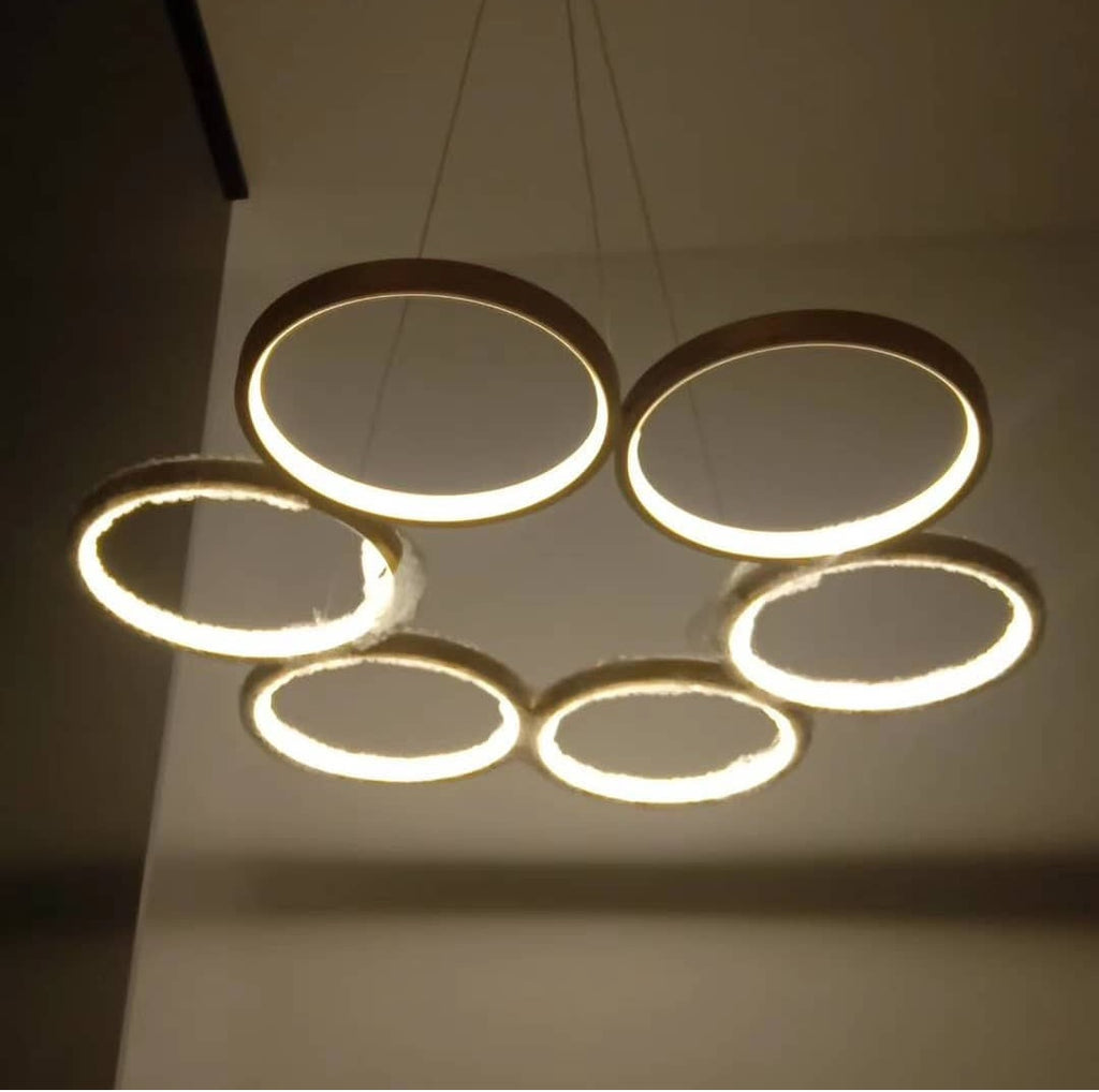 Designer Round Chandelier Light with 3 in 1 CCT Remote (Size Customization Available)