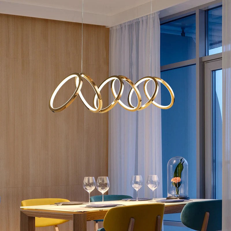 Luxurious Ring Pattern Chandelier Light with 3 in 1 CCT Remote (Size Customization Available)