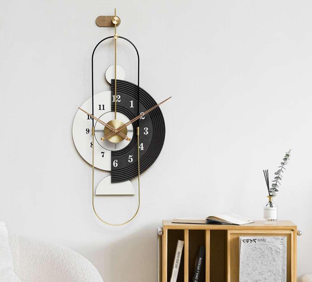 Modern style attractive wall clock | black white copper dial