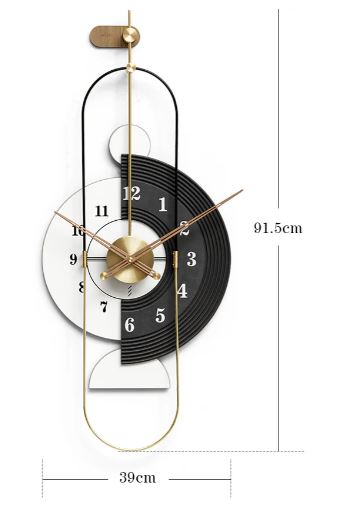 Modern style attractive wall clock | black white copper dial