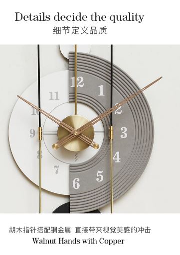 Modern style attractive wall clock | gray white copper dial