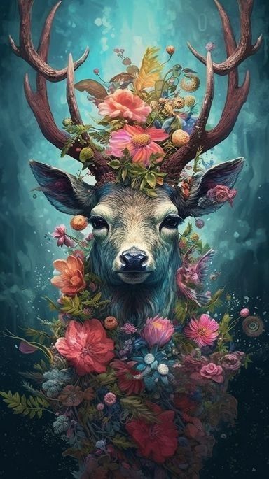 Stunning Swamp Deer painting| 350 GSM Gallery-Wrapped Canvas on Premium 1x1 inch Pine Wood Frame"