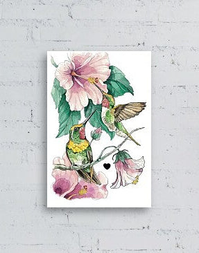 Canvas wall art| Water colour Flowers & Birds Painting|Botanical|400 GSM Gallery-Wrapped Canvas