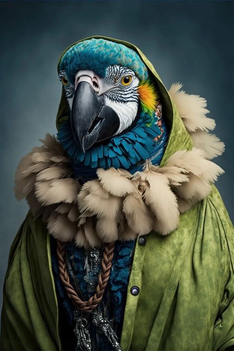 Classy Parrot wall painting |350 GSM Gallery-Wrapped Canvas on Premium 1x1 inch Pine Wood Frame"