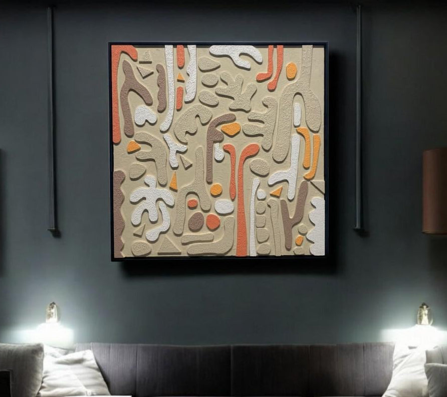 Stunning texture handmade abstract wall art for home decor|  (36x36)"|customizable