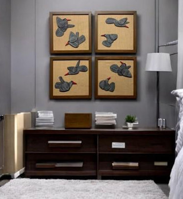 15x15 Inches EACH-3D handmade Jute wall art for Living room| Customizable