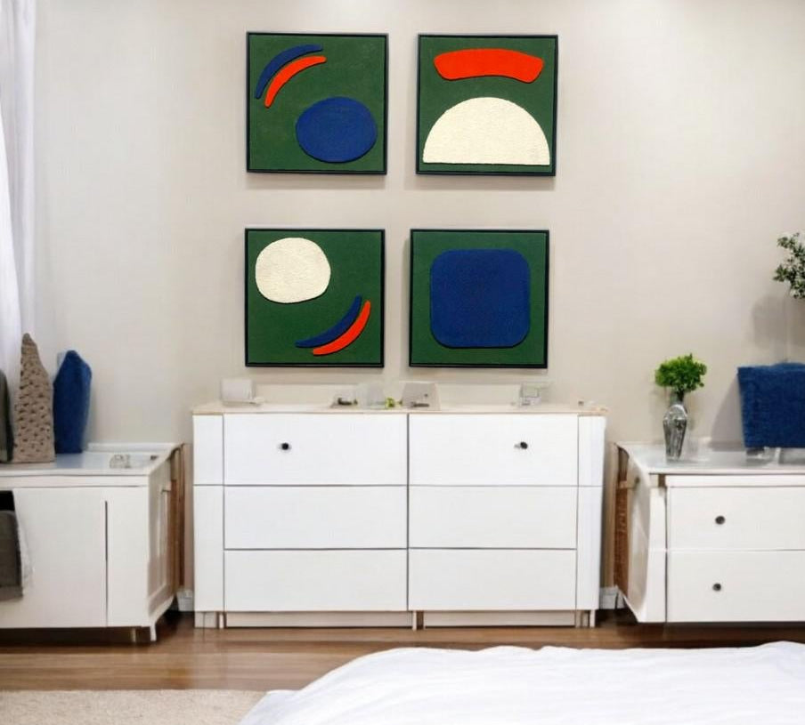 12x12 Inches(SET of 4)| Stunning Handmade 3d textured wall art for home decor| Customizable