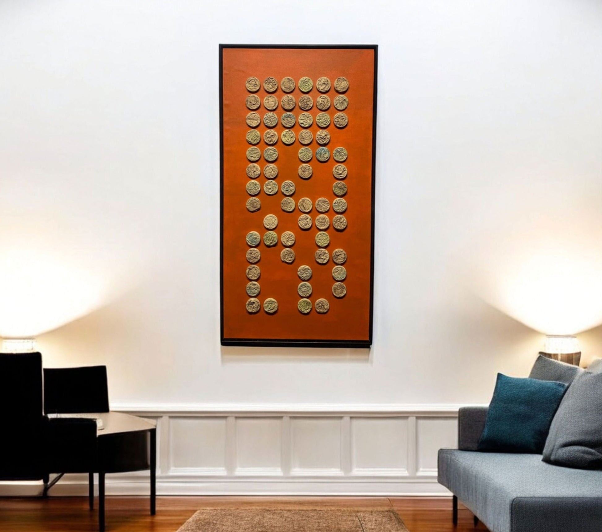 Stunning texture beautiful design -handmade textured wall art(24x48") |customizable