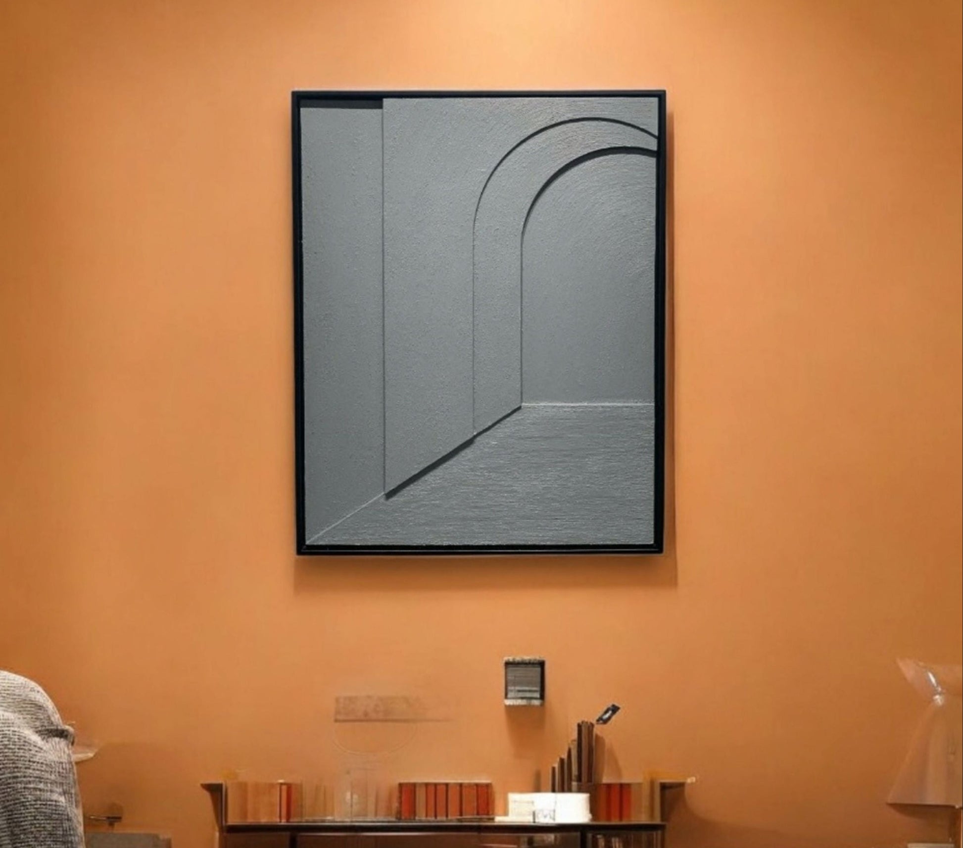 Handmade Sand texture wall art frame -grey(24x30") | customized