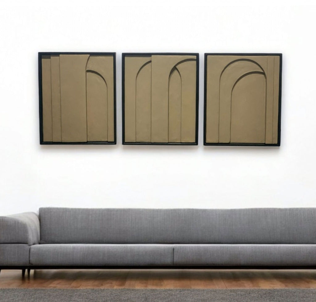 Luxury stunning textured handmade wall art frame--Set of 3(15x18") |customizable