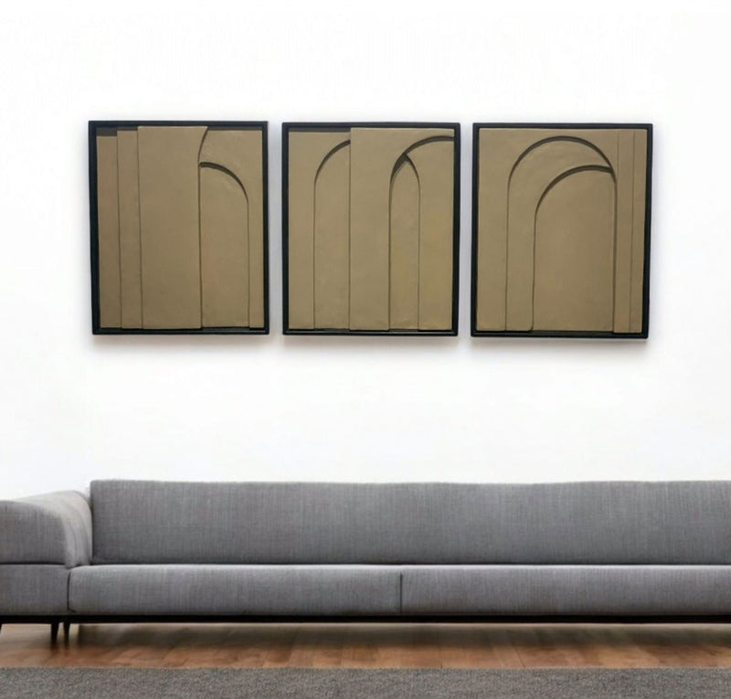 Luxury stunning textured handmade wall art frame--Set of 3(15x18") |customizable