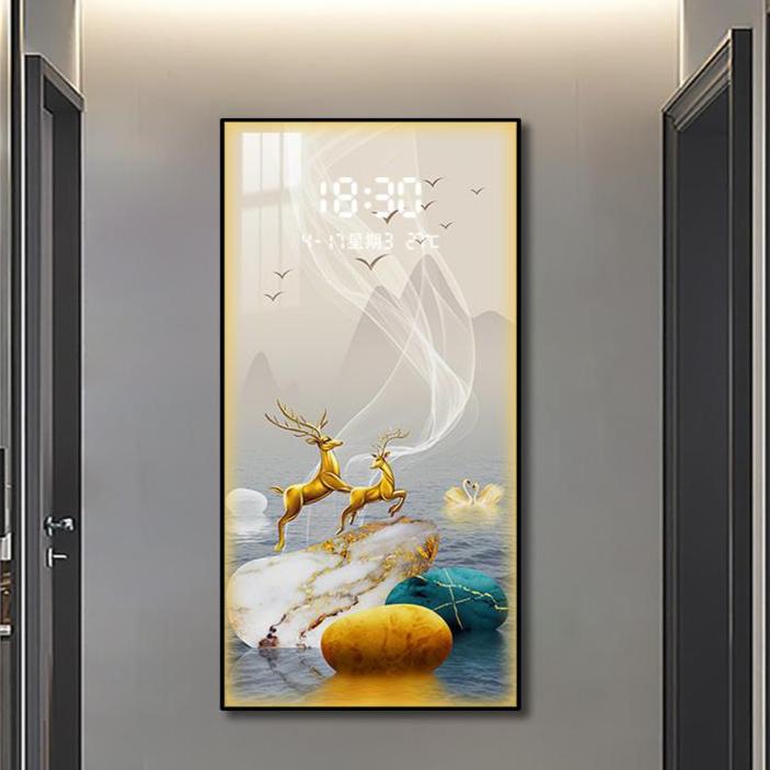 Digital LED Wall clock with crystal art for living room