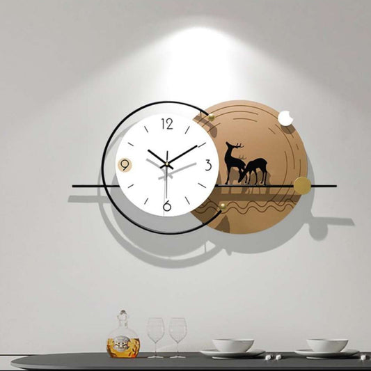 Designer large metallic finish wall clock