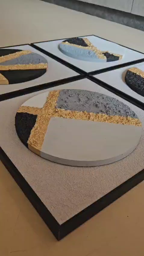 "Color Pulse – 3D Circular Wall Panels" (Set of -4)|12X12 inch