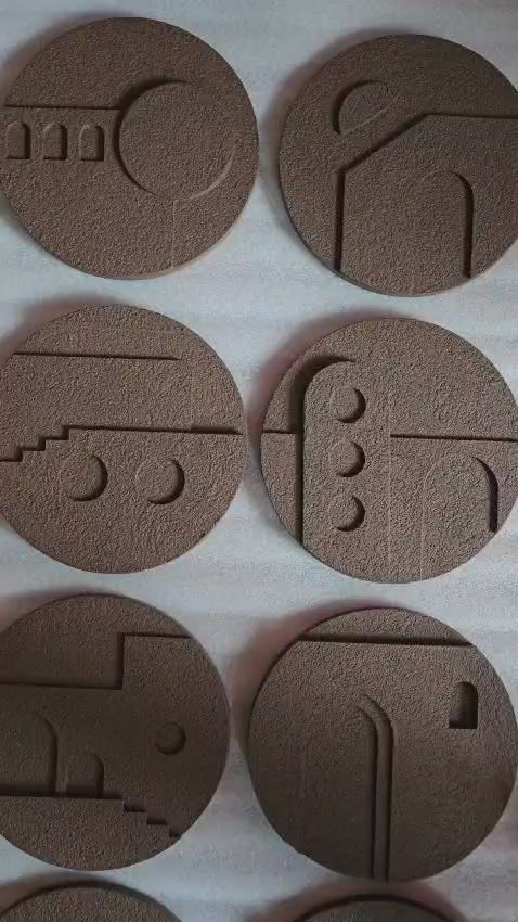 “Textured Clay Medallions – Modern Wall Decor