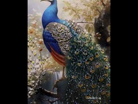 Peacock Paradise – 3D Crystal Wall Decor|4x2.5 Feet+LED