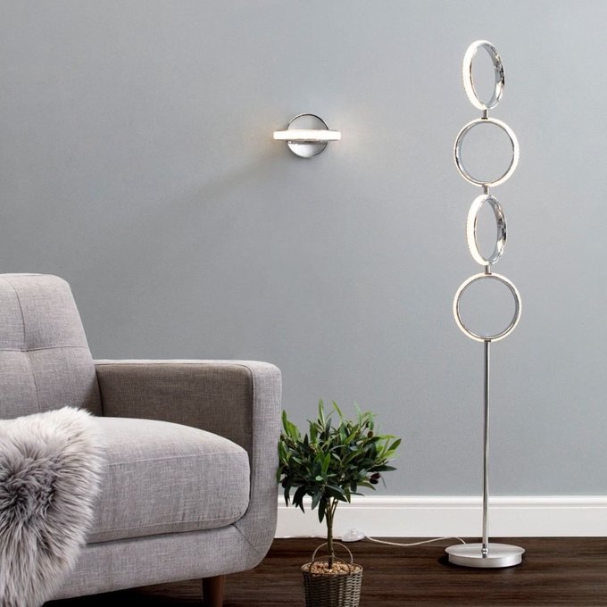 Luxurious Vertical Rings Floor Lamp with 3 in 1 CCT Remote (Size Customization Available)